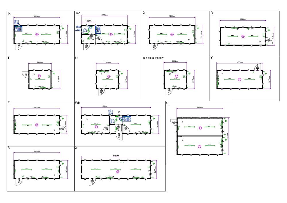 Kantoorunit bouwplan